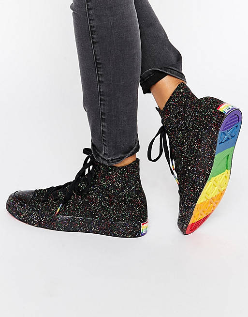 Converse Pride Rainbow Speckle Chuck Taylor High Top Sneakers | ASOS