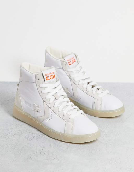 Converse pro leather deals white