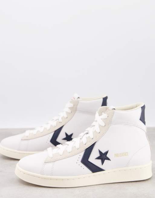 Converse pro leather white navy sale