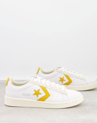 white gold leather converse