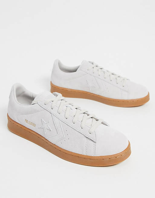Converse - Pro Leather - Sneakers basse in camoscio bianco sporco نبات القنب