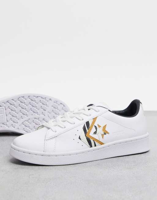Converse Pro Leather trainers in white and zebra ASOS