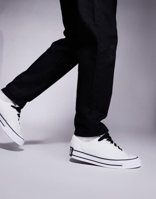 Converse Puff Taylor sneaker in white with black detail, 4 of 5