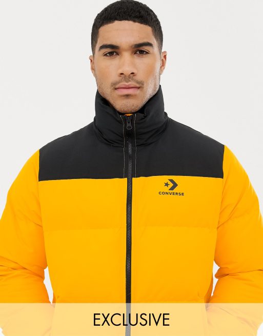 Converse puffer 2025 jacket in yellow