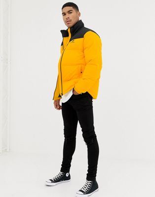 converse puffer jacket in yellow