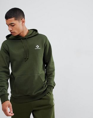 Converse Pullover Logo Hoodie In Green 