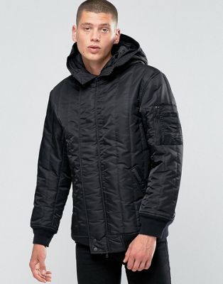 converse black quilted jacket