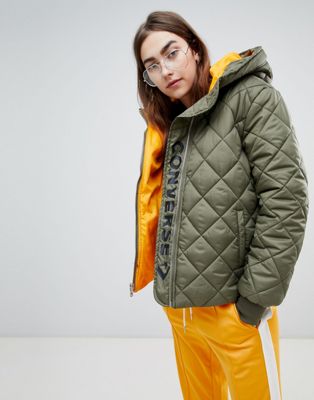 Converse Quilted Puffer Jacket In Khaki | ASOS