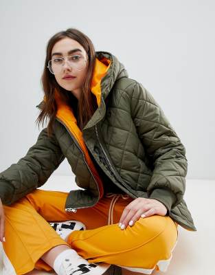 converse puffer jacket in yellow