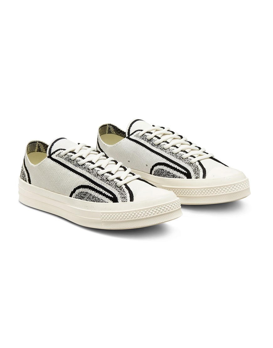 Converse Renew Chuck 70 Ox knitted sneakers in egret/black-White