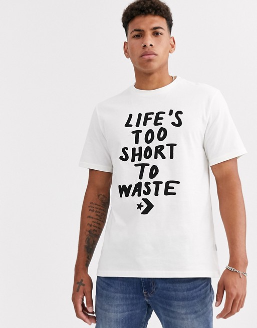 Converse Renew logo t-shirt in off white