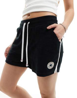 Converse - Retro Chuck - Frottee-Shorts in Schwarz