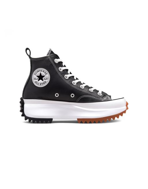 Converses en cuir noir sale