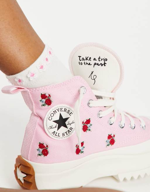 Converse rose fleur sale