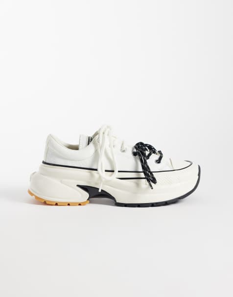 Converse Run Star Crush sneakers in pelle bianche con doppi lacci - view 1
