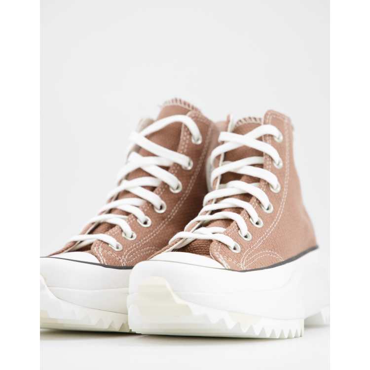 Converse Run Star Hike Baskets montantes a semelle blanche Marron