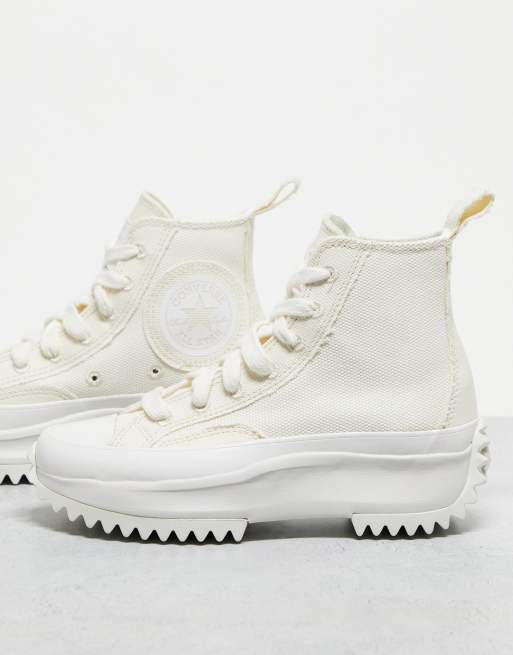 Converse – Run Star Hike Hi – Buty sportowe w kolorze złamanej bieli z surowym wykończeniem