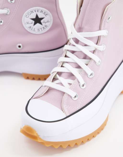 Converse Run Star Hike Hi canvas platform sneakers in himalayan