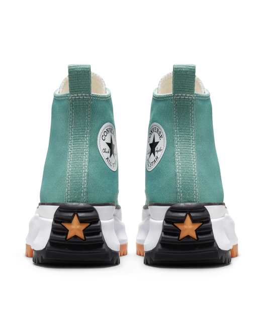 Converse Run Star Hike Hi canvas platform sneakers in jade unity
