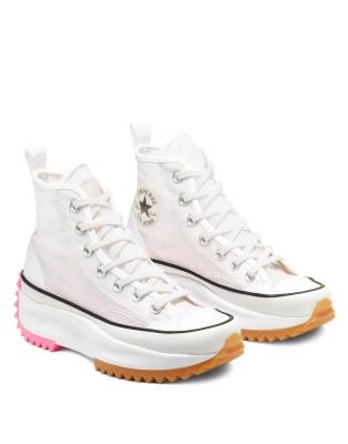 converse run star hike white pink