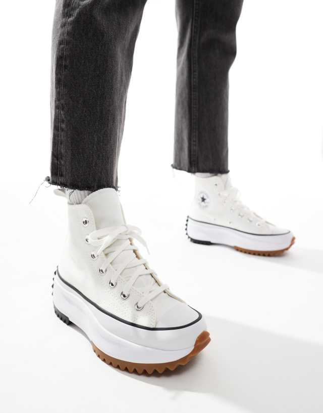 Converse - Run Star Hike Hi - Hoge sneakers in wit | ASOS