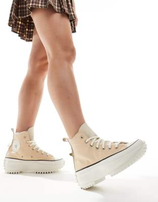 Converse - Run Star Hike Hi - Leder-Sneaker in neutralen Farben