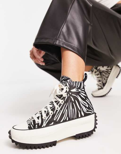 Converse – Run Star Hike Hi – Sneaker mit Zebramuster ASOS
