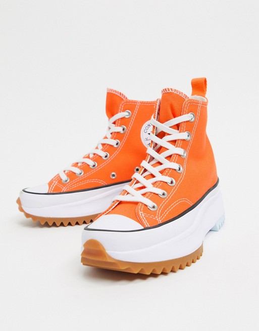 Converse Run Star Hike Hi sneakers in orange | ASOS