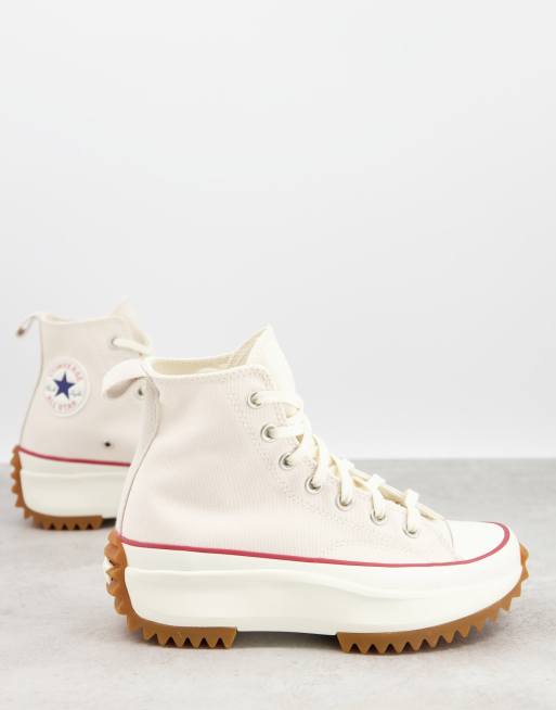 Converse Run Star Hike Hi sneakers in stone with white sole