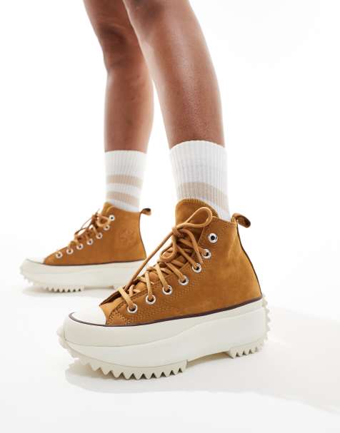 Converse Run Star Hike Hi trainers in tan suede - view 1
