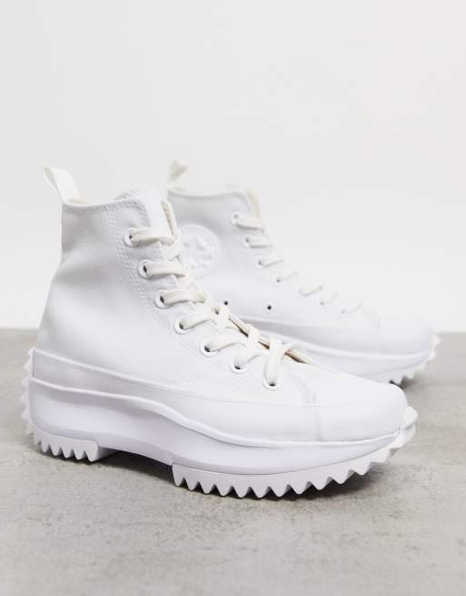 Converse Run Star Hike Hi trainers in triple white ASOS