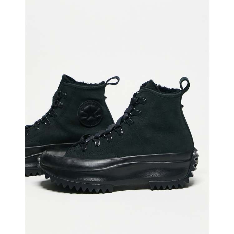 Converse Run Star Hike Hi trainers with hiking detail in triple