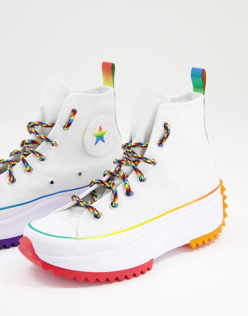 Converse - Run Star Hike - Hvide sneakers med PRIDE-design-Multifarvet