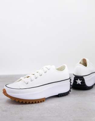 Converse Run Star Hike Ox canvas platform sneakers in white