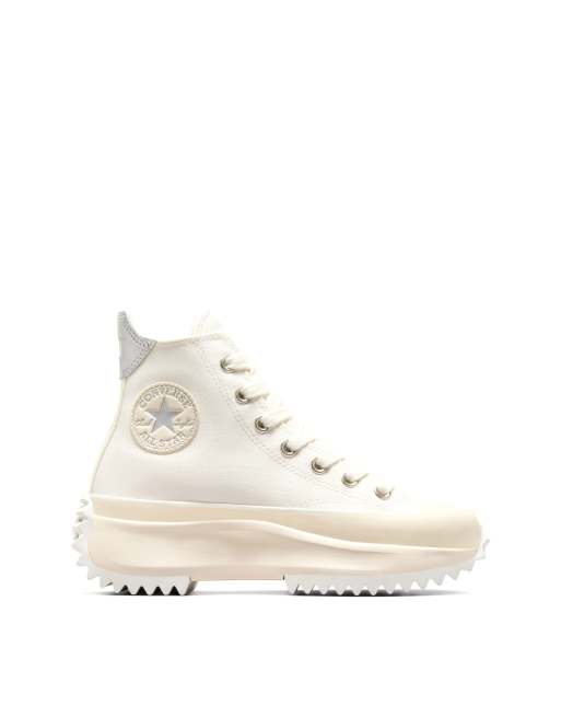 Converse Run star hike platform metallic in vintage white/natural ivory