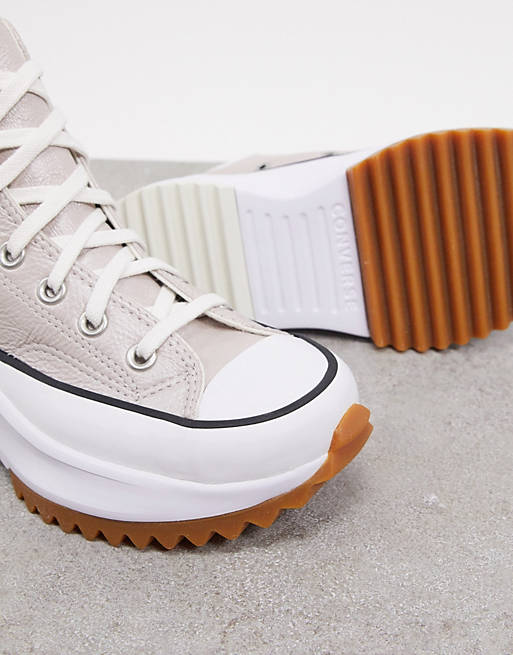 Converse - Run Star Hike - Sneakers alte in pelle colore tortora اغلاق السوق السعودي