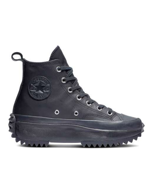 Converse Run Star Hike Hi trainers in triple black leather