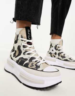 Converse Run Star Legacy CX Hi trainers in leopard print-White