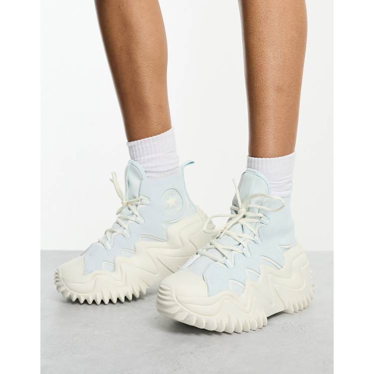 Converse Run Star Motion CX Hi sneakers in baby blue and cream