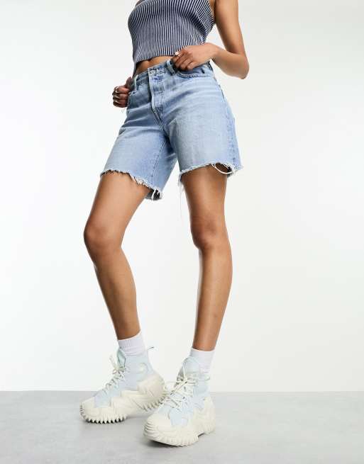 Converse Essentials Lightweight Shorts In Baby Blue 10005105 A02, $54, Asos