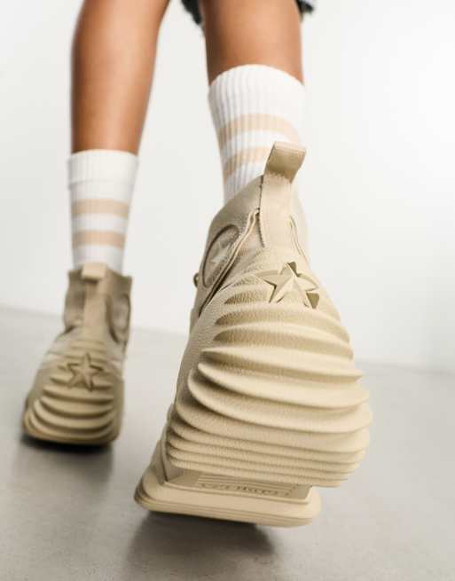 Converse Run Star Motion CX High platform sneakers in stone | ASOS