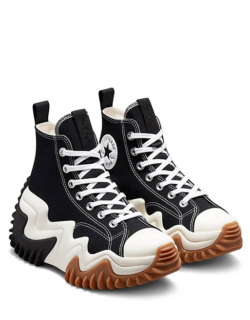 Converse Run Star Motion Hi canvas platform sneakers in black رسومات رياضية للتلوين