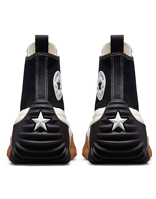 Converse Run Star Motion Hi canvas platform sneakers in black | ASOS