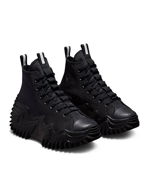 Converse Run Star Motion Hi platform sneakers in triple black | ASOS