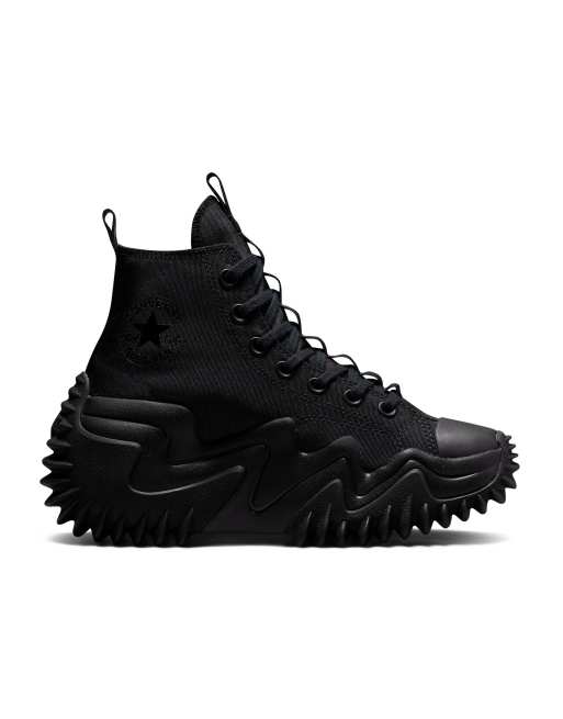 Converse Run Star Motion Hi platform sneakers in triple black | ASOS