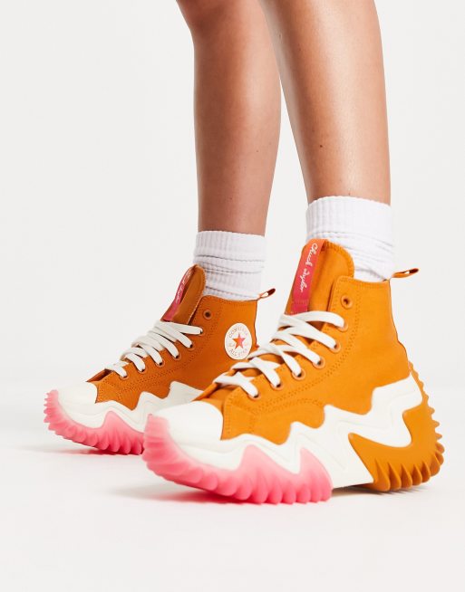 Converse - Run Star Motion Hi - Sneakers i orange og lyserød