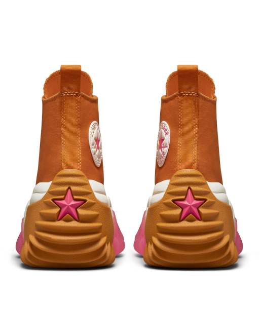 Converse Run Star Motion Hi sneakers in orange and pink