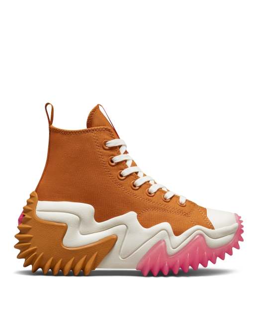 Converse Run Star Motion Hi sneakers in orange and pink