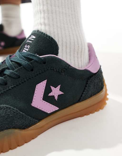 Converse Run Star Ox Sneakers verde scuro e rosa ASOS