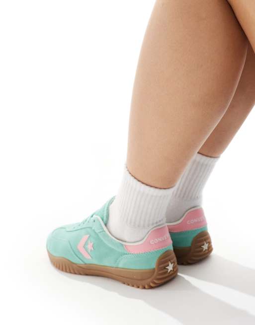 Converse Run Star sneakers in turquoise and pink, 4 of 4